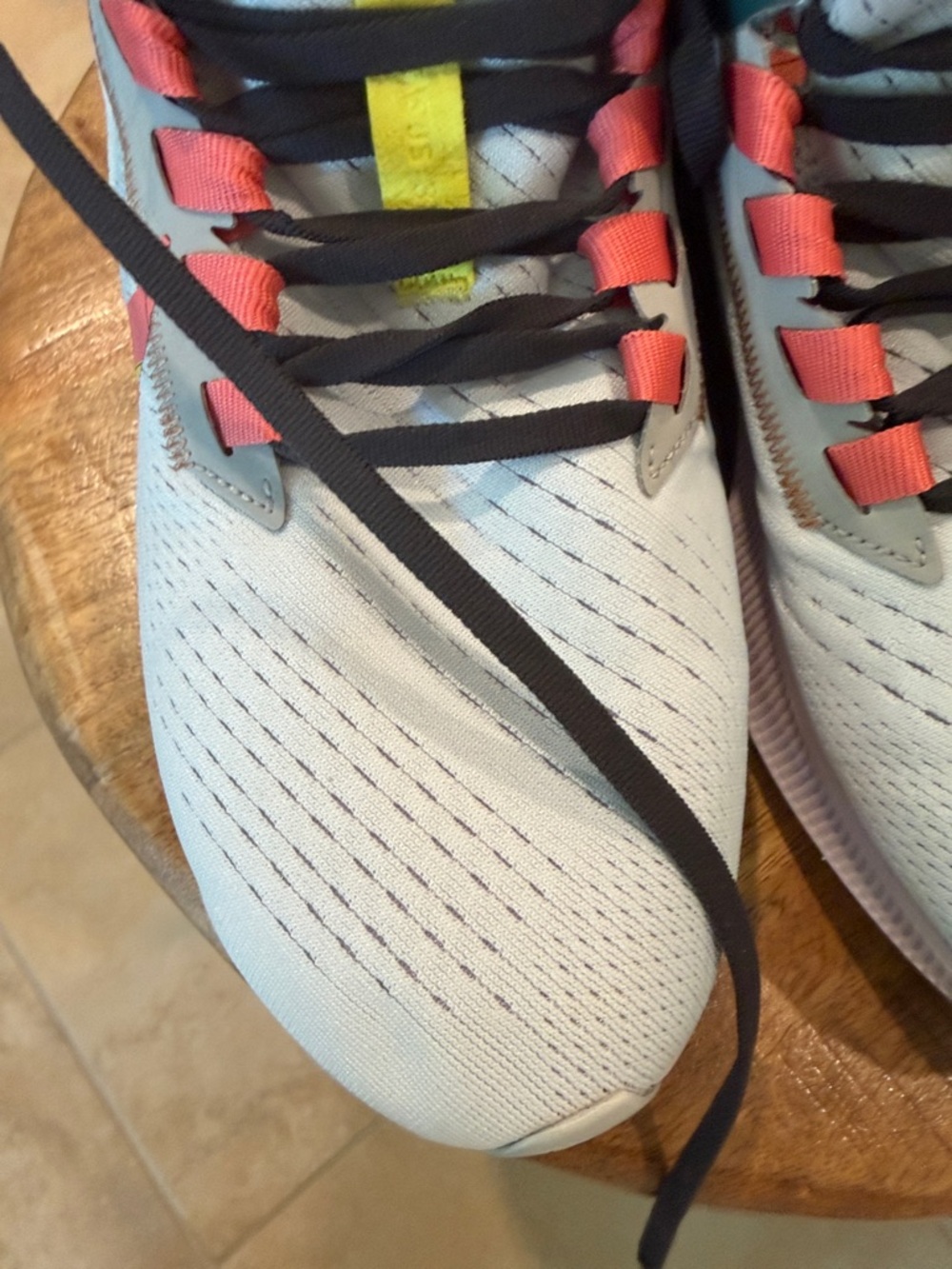NIKE Women Lightweight Running Sneakers in White with Pink & Yellow Accents - Picture 11 of 14